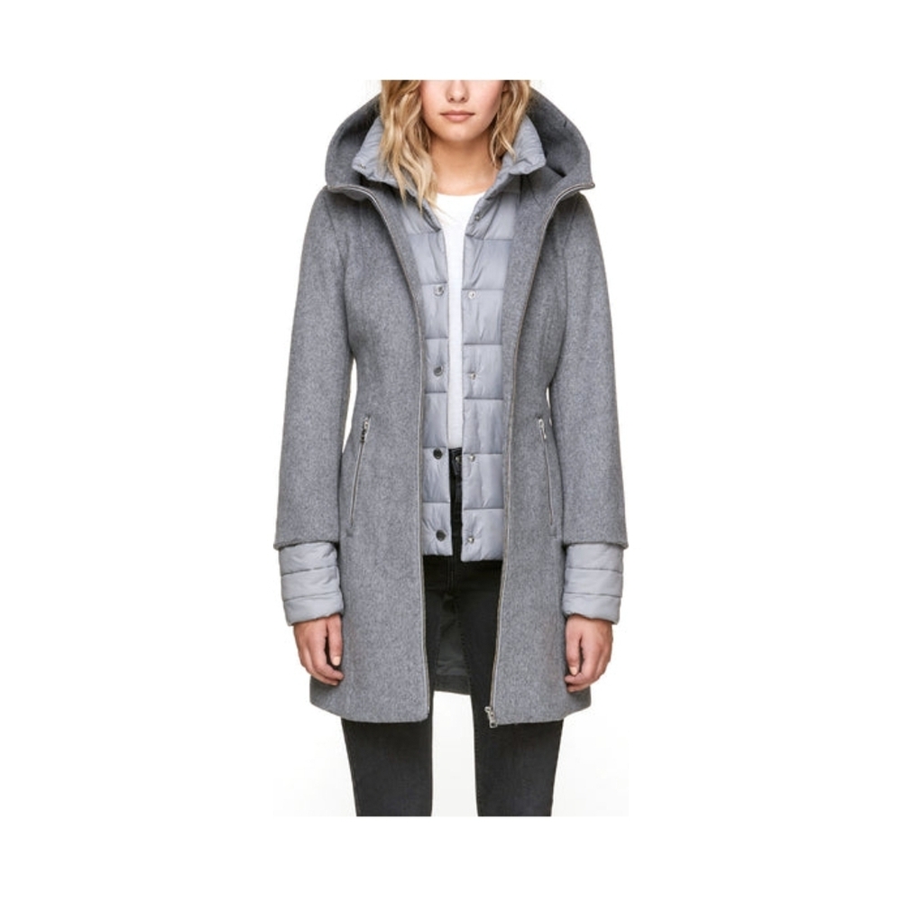 Soia AndWomen's Gray Hooded Coat